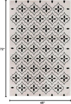 Nourison Home Nourison Essentials Ivory Black 4' x 6' Area Rug - Easy Clean, Non Shedding, Bed Room, Living Room, Dining Room, Kitchen (4' x 6')