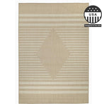 FH Home Flat Woven Outdoor Rug - Waterproof, Easy to Clean, Stain Resistant - Premium Polypropylene Yarn - Modern Geometric Kilim - Patio, Deck, Porch, Balcony - Mesa - Beige - 2ft 7in x 4ft 11in