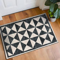Rugshop Geometric Diamond Washable Non Slip Area Rug 2' x 3' Cream
