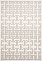 Abani Contemporary 3D Beige & White Modern Greek Key Pattern Area Rug - Geometric Meander 4' x 6' Arto Collection Neutral Rug Rugs