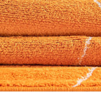 Unique Loom Trellis Frieze Collection Area Rug - Geometric (4' 1" Round, Orange/ Ivory)