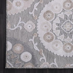 CAMILSON Indoor Outdoor Rug 10x14 Bohemian Medallion Floral Area Rugs for Indoor and Outdoor Patios Easy-Cleaning Non-Shedding Living Room Garden and Kitchen Washable Outside Carpet (10 x 14 / Beige)