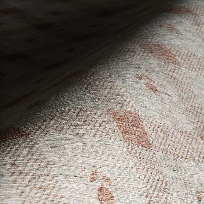Dash & Albert Zale Peach Machine Washable Rug, 9.5 X 13.5 Feet, Oranges/White Plaid Pattern