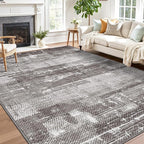 LUMI Washable Area Rug 5x8 for Living Room, Ultra Soft Stain Resistant Carpet with Non Slip Rubber Backing, Non-Shedding Low Pile Rugs for Bedroom, Dining Room, Indoor, Office