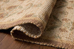 Loloi Chris Loves Julia Rue Collection RUE-01 Wheat/Sage 9'-3" x 13' Area Rug Jute Neutral Floral Living Room Bedroom Rug