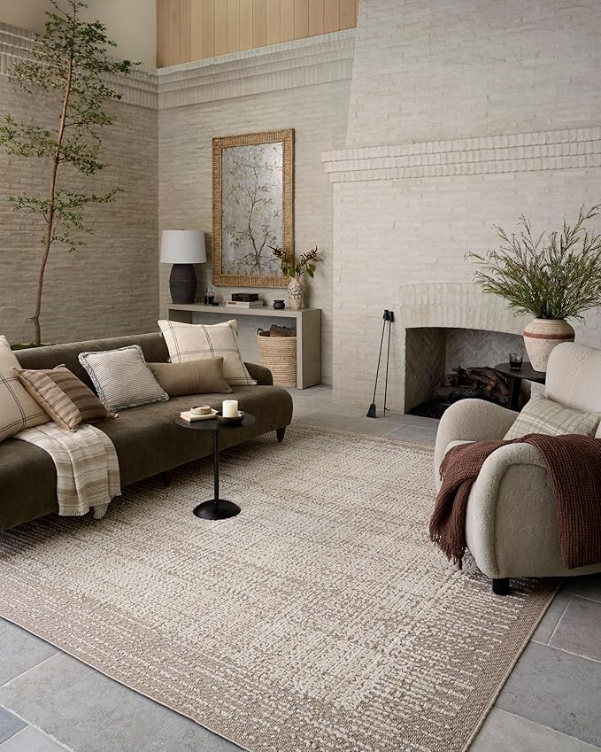 Loloi Amber Lewis Bexley Collection BEX-06 Natural/Taupe 2'-7" x 4' Accent Rug Neutral, Textured, Living, Bedroom, Dining, Carpet