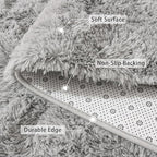 Beglad Shag Rugs for Living Room, Grey Area Rugs 5x7 Feet Upgrade Anti-Skid Modern Minimalist Style Memory Foam Rugs for Bedroom, Indoor Carpet Suitable for Boys Teens Room Decor