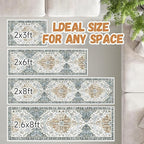 Boho Mandala Pattern Small Rug 2x3ft Runner Rug Non Slip Washable Kitchen Runner Rug with Rubber Backing，Low-Pile Soft Indoor Door mats Washable Runner Rugs for Hallway Entryway Kitchen Bedroom