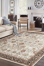 Keen Home Design 6x9 Rug - Machine Washable Area Rug with Non-Slip Backing, Ideal for Living Room, Dining Room, Bedroom - Vintage, Easy Clean, Durable, Low Pile - (6' x 9')