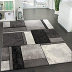 Paco Home Area Rug Modern Geometric Pattern in Grey White, Size: 2' x 3'7"