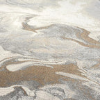 Abani Regal Beige Grey Area Rug for Living Room, Bedroom - Swirl Abstract Pattern - 6' x 9' - Durable & Easy to Clean Washable