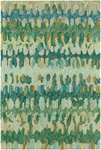 Dash and Albert Paint Chip Wool Area Rug - 2' x 3' Moss Graphic Hand Micro Hooked Accent Rug - Durable, High Traffic Areas Hallway, Living Room, Stairs