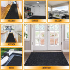 Ottomanson 2'7" x 43' Hallway Runner with Scraper Pile - Extra Durable Non-Slip Rug Mat for Indoor & Outdoor Use - Ideal for Kitchen, Entryway & Garage - High-Traffic Carpet, Black