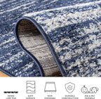 SAFAVIEH Adirondack Collection Runner Rug - 2'6" x 16' Runner, Navy & Grey, Modern Ombre Design, Non Shedding & Easy to Clean, Ideal for Hallway, Foyer, Kitchen, Entryway, Bedroom (ADR113E)