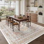 zesthome 9x12 Area Rugs,Stain Resistant Washable Rug,Ultra-Thin Rugs for Living Room,Bedroom,Non-Slip Backing Home Decor Large Area Rug (Orange,9'x12')