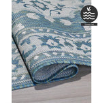 FH Home Flat Woven Outdoor Rug - Waterproof, Easy to Clean, Stain Resistant - Premium Polypropylene Yarn - Vintage - Patio, Porch, Deck, Balcony - Shiraz - Ocean - 5ft 4in x 7ft 6in