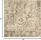 RUGGABLE Washable Vintage Area Rug – Sarrah Hazel 5x7, Stain-Resistant, Non-Slip – Medium Machine Washable Rugs for Living Room, Bedroom, Hallway, Entryway & Office–with Cushioned Pad