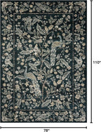 Loloi Rifle Paper Co. Laurel Collection LAU-05 Navy/Multi 6'-6" x 9'-2" Area Rug
