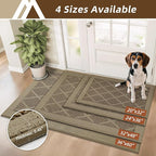 COSY HOMEER Non-Slip Door Mat 36"x60", Entryway Rugs Low Profile Absorbent Dirt Trapper Doormat for Front Entrance, Washable Polypropylene Entry Mat (Beige)
