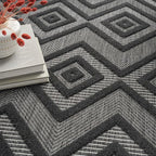 Nourison Home Versatile Charcoal Black 6' x 9' Area Rug - Easy Clean, Non Shedding, Bed Room, Living Room, Dining Room, Kitchen (6' x 9')