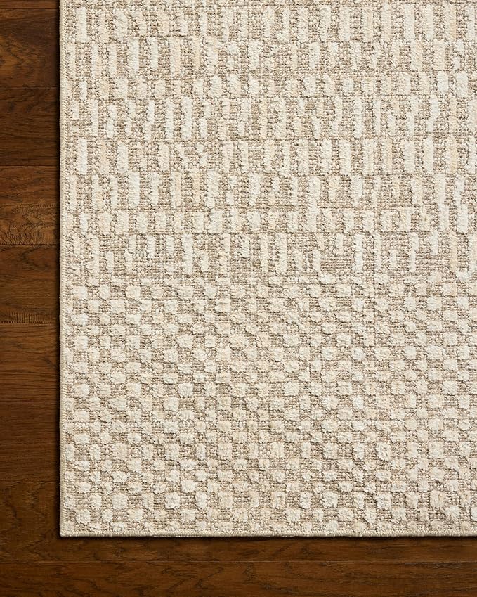Loloi Amber Lewis Bexley Collection BEX-01 Natural/Birch 7'-10" x 10' Area Rug Neutral, Textured, Living, Bedroom, Dining, Carpet