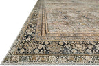 Loloi Layla Collection LAY-03 Olive/Charcoal 2'-6" x 7'-6" .13" Thick Runner Rug, Soft, Durable, Vintage Inspired, Distressed, Low Pile, Non-Shedding, Easy Clean, Printed, Living Room Rug