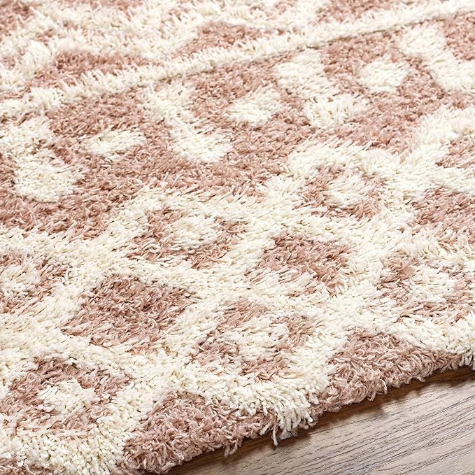 Livabliss Hapsburg Moroccan Shag Area Rug,9'3" x 12',Dusty Pink