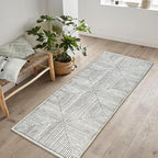 Bloom Rugs Washable Non-Slip 12 ft Runner - Brown Striped Runner for Entryway, Hallway, Bathroom, and Kitchen - Exact Size: 2.5' x 12'