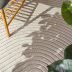 Paco Home Modern Area Rug with Raised Curved Line Pattern – Minimalist Design in Cream, Size: 2'8" x 8'2"