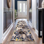 Rugshop Cream Bright Flowers Non Slip Non-Shedding Runner Rug for Hallway, Corridor and Kitchen, 2'7" x 12'