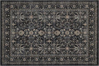 Area Rug Non Slip Machine Washable Ultra Soft Living Room/Bedroom/Kitchen/Outdoor/Classroom Black Grey, 6'×9'