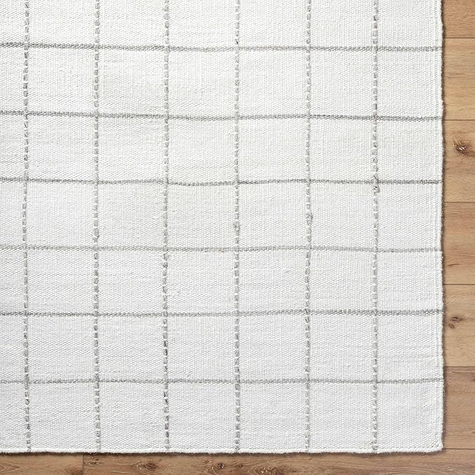 Mark&Day Wool Rugs, 4x6 Ishaq Cottage Off-White Area Rug, White Silver Carpet for Living Room, Bedroom or Kitchen (3'6" x 5'6")