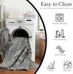 Area Rug Non Slip Machine Washable Ultra Soft Living Room/Bedroom/Kitchen/Outdoor/Classroom Silver, 8'×10'
