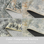 Lahome Modern Abstract Area Rug - 4x6 Grey Rugs for Bedroom Washable Dining Room Rug Living Room Mat, Non Slip Contemporary Indoor Floor Nursery Carpet for Kitchen Laundry Room Entryway