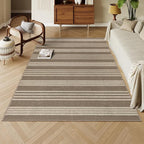 Lahome Striped Non Shed Easy Jute Rug, 5x7 Large Living Dining Room Rug Washable Outdoor Patio Rug, Farmhouse Neutral Non Slip Stain Resistance Indoor Outdoor Carpet for Sunroom Bedroom, Khaki