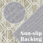 jinchan Hallway Runner Rug 2x10 - Moroccan Kitchen Machine Washable Runner Rug Modern Geometric Soft Faux Wool Ultra-Thin Low-Pile Non-Slip Carpet for Laundry Room Bedroom Farmhouse (2x10ft, Taupe)