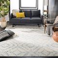 SAFAVIEH Adirondack Collection Area Rug - 10' x 14', Ivory & Light Blue, Modern Diamond Distressed Design, Non-Shedding & Easy Care, Ideal for High Traffic Areas in Living Room, Bedroom (ADR131T)