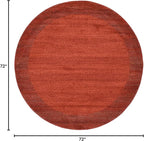 Rugs.com Angelica Collection Rug – 6 Ft Round Terracotta Medium Rug Perfect for Kitchens, Dining Rooms