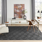Nourison Home Versatile Charcoal Black 7' x 10' Area Rug - Easy Clean, Non Shedding, Bed Room, Living Room, Dining Room, Kitchen (7' x 10')