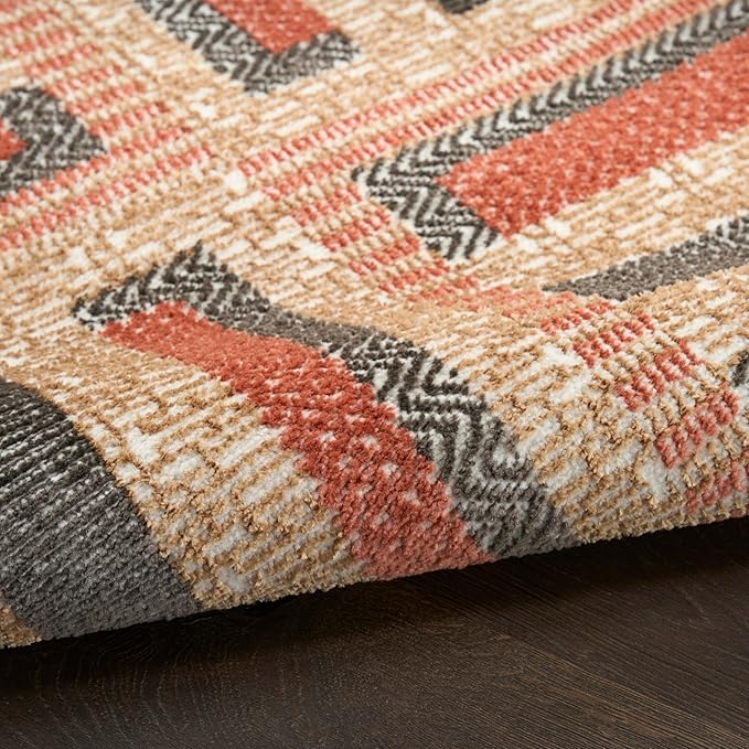 Nourison Home Nordic Multicolor 8' x 10' Area Rug - Easy Clean, Non Shedding, Bed Room, Living Room, Dining Room, Kitchen (8' x 10')