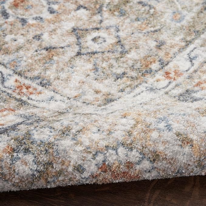 Nourison Home Astra Machine Washable Gold Grey 7'10" x 10' Area Rug - Easy Clean, Non Shedding, Bed Room, Living Room, Dining Room, Kitchen (8' x 10')