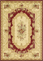 Unique Loom Versailles Collection Traditional Classic Floral Motif Area Rug (7' 0 x 10' 0 Rectangular, Burgundy/ Ivory)
