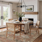 Bavni Clearance 5x7 Area Rugs for Living Room, Machine Washable Rug Non Slip, Vintage Chenille Distressed Print Carpet, Large Low Pile Ultra-Thin Lightweight Rugs for Bedroom, Dining Room, Spice Sky