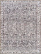 Bloom Rugs Washable Non-Slip 8' x 10' Rug - Gray Traditional Bordered Area Rug for Living Room, Bedroom, Dining Room, and Kitchen - Exact Size: 8' x 10'