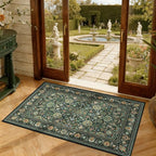 Dark Green Area Rug Entryway Rugs for Bedroom Bathroom Kitchen - 2x3 Small Soft Rugs Low Pile Keep Off Rug Carpet Washable Rug Oriental Indoor Boho Area Rug Cute