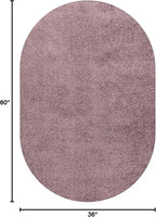 Eyely UES100R-3OV Supersoft Haze Solid Low-Pile Indoor Area Rug Casual;Contemporary;Solid;Traditional, Bedroom, Kitchen, Living Room, Easy-Cleaning, Non-Shedding, 3 X 5 Oval, Light Purple