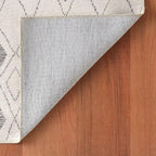 Dash & Albert Chandler Ivory Machine Washable Rug, 4 X 6 Feet, Ivory Geometric Pattern
