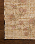 Loloi Chris Loves Julia Rue Collection RUE-05 Natural/Multi 5'-0" x 7'-6" Area Rug Jute Neutral Floral Living Room Bedroom Rug