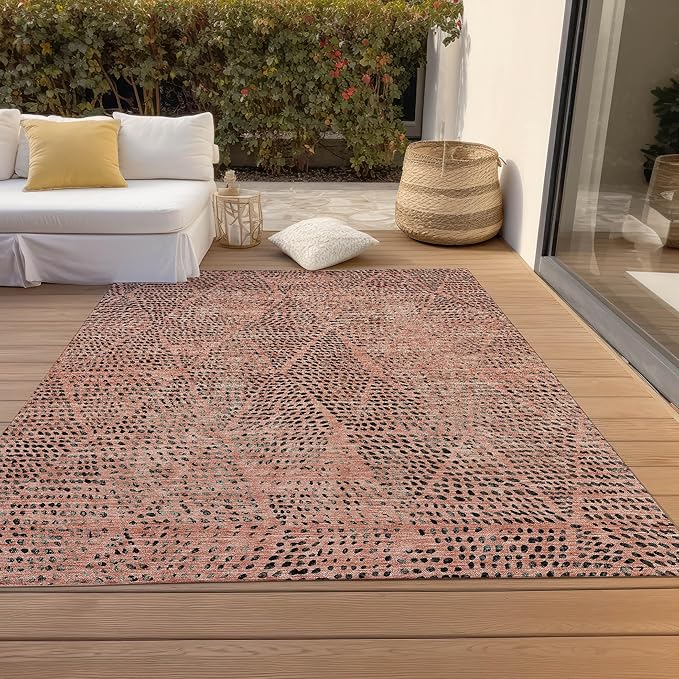 Addison Rugs Chantille ACN591 Salmon 2'6" x 3'10" Indoor Outdoor Area Rug, Easy Clean, Machine Washable, Non Shedding, Bedroom, Living Room, Dining Room, Kitchen, Patio Rug