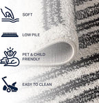 JONATHAN Y Khalil Modern Berber Stripe Cream/Black 6x6 Square Indoor Area Rug, Contemporary, Bohemian, Easy-Cleaning for Living Room, Bedroom, Kitchen, Pet Friendly, Non-Shedding (MOH207A-6SQ)